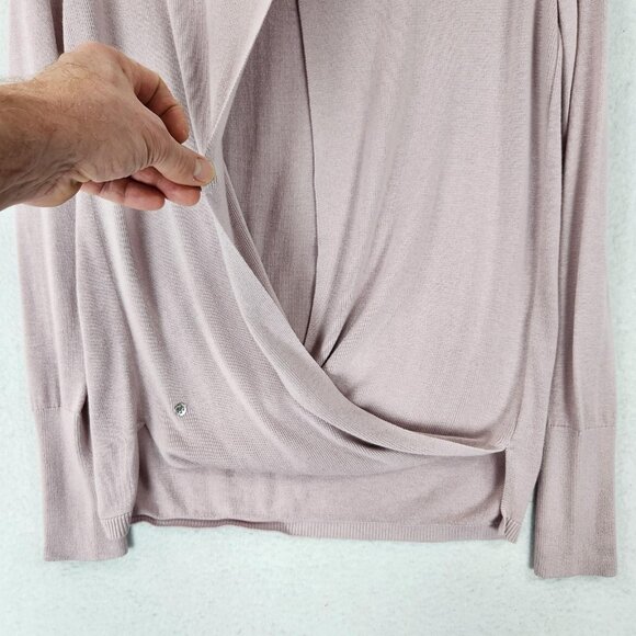 Lululemon Sweater Womens 4 Pink Still At Ease Cashmere Blend Open Back Pullover - Picture 10 of 10